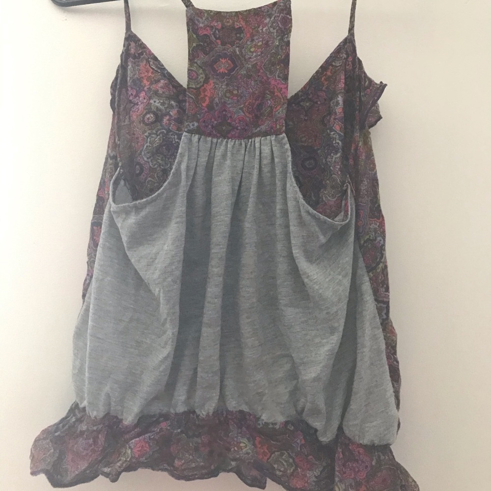 Multicolor paisley pattern top